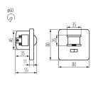 Kanlux MERGE JQ-L, 220-240V AC, 1200VA, 83x55x83 mm, IP20, fehér, műanyag, PIR mozgásérzékelő, H150/V60, falba süllyeszthető