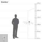 Kanlux MERGE JQ-L, 220-240V AC, 1200VA, 83x55x83 mm, IP20, fehér, műanyag, PIR mozgásérzékelő, H150/V60, falba süllyeszthető