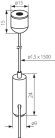 Kanlux 1500 mm sodronyos rögzítő lámpatestekhez, acél, ROPE - 2 db/csomag