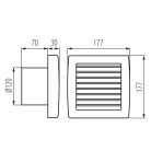 Kanlux 20W, 100 m³/h, 100x177 mm, IPX4, 42 dB, 50Hz, 2550 ford/perc, fehér fali süllyesztett fürdőszobai ventilátor, TWISTER AOL120T