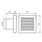 Kanlux 19W, 100 m³/h, 96x155 mm, IPX4, 42 dB, 50Hz, 2550 ford/perc, fehér fali süllyesztett fürdőszobai ventilátor, TWISTER AOL100B