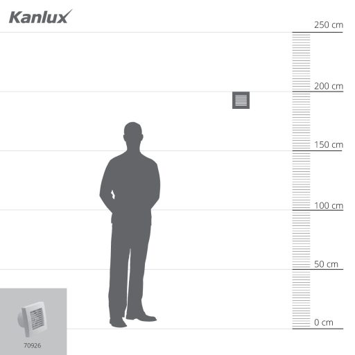 Kanlux 19W, 100 m³/h, 96x155 mm, IPX4, 42 dB, 50Hz, 2550 ford/perc, fehér fali süllyesztett fürdőszobai ventilátor, TWISTER AOL100B