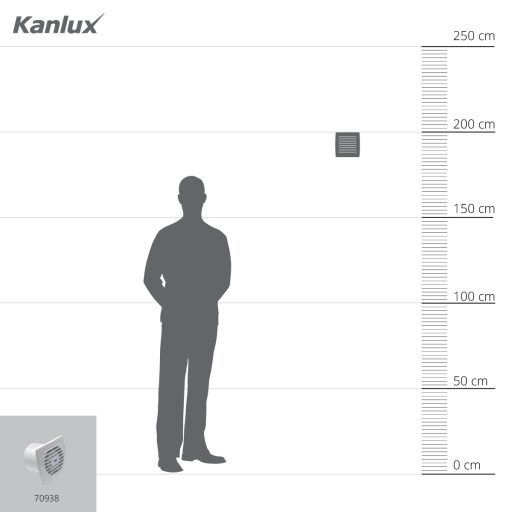 Kanlux 19W, 100 m³/h, 101x140 mm, IPX4, 38 dB(A), 50Hz, 2550 ford/perc, fehér fali süllyesztett fürdőszobai ventilátor, CYKLON EOL100T