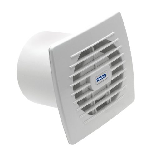 Kanlux 20W, 150 m³/h, 103x162 mm, IPX4, 38 dB(A), 50Hz, 2550 ford/perc, fehér fali süllyesztett fürdőszobai ventilátor, CYKLON EOL120HT - páraérzékelővel