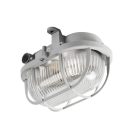 Kanlux E27, IP54, 100x165 mm, szürke, műanyag házas, ovális védőráccsal ellátott hajólámpa, MILO - hajóra, pincébe, borospincébe, raktárba