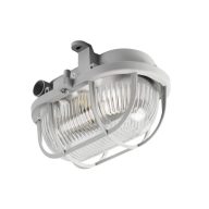   Kanlux E27, IP54, 100x165 mm, műanyag házas, ovális védőráccsal ellátott hajólámpa, MILO - hajóra, pincébe, borospincébe, raktárba
