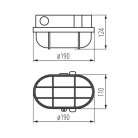 Kanlux E27, IP54, 110x190 mm, fehér, bakelit házas, ovális védőráccsal ellátott hajólámpa, HERMI - hajóra, pincébe, borospincébe, raktárba
