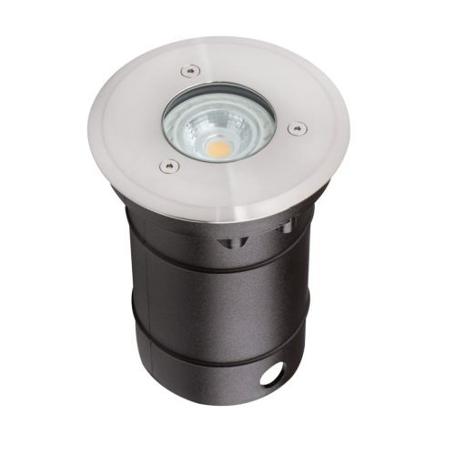 Kanlux GU10, IP67, Ø113 mm, IK10, rozsdamentes acél színű, acél házas, henger alakú járőfelületbe süllyesztett lámpatest, BERG DL