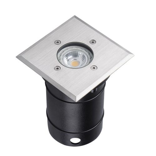Kanlux GU10, IP67, 145x110 mm, IK10, rozsdamentes acél színű, acél házas, négyszög alakú járőfelületbe süllyesztett lámpatest, BERG DL