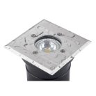 Kanlux GU10, IP67, 145x110 mm, IK10, rozsdamentes acél színű, acél házas, négyszög alakú járőfelületbe süllyesztett lámpatest, BERG DL