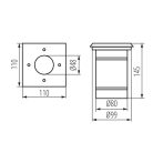 Kanlux GU10, IP67, 145x110 mm, IK10, rozsdamentes acél színű, acél házas, négyszög alakú járőfelületbe süllyesztett lámpatest, BERG DL
