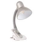 Kanlux E27, IP20, 190 mm, ezüst, műanyag asztali lámpa, SUZI - asztalra csíptethető