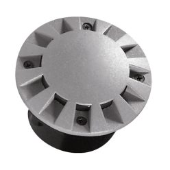   Kanlux 1W, 6000-6500K, 5 lm, Ø100 mm, szürke, acél házas, kör alakú talajba süllyeszthető lámpatest, ROGER - egyedi fényhatású kialakítással