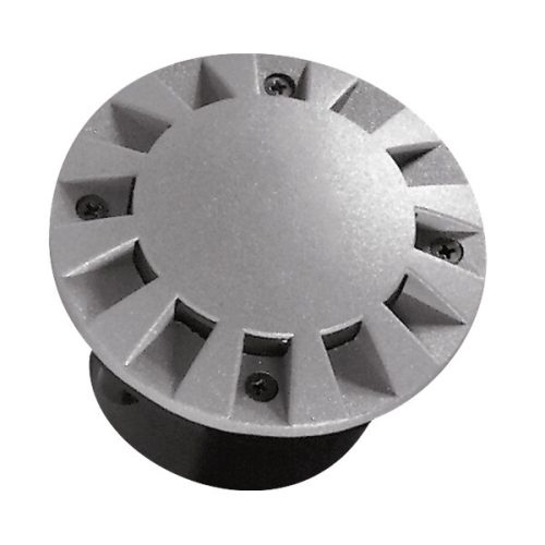 Kanlux 1W, 6000-6500K, 5 lm, Ø100 mm, szürke, acél házas, kör alakú talajba süllyeszthető lámpatest, ROGER - egyedi fényhatású kialakítással