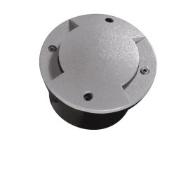   Kanlux 1W, 6000-6500K, 5 lm, Ø100 mm, szürke, acél házas, kör alakú talajba süllyeszthető lámpatest, ROGER - egyedi fényhatású kialakítással