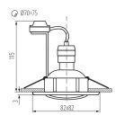 Kanlux GU10, IP20, 83x83 mm, alumínium, alumínium házas, szögletes, 30°-ban állítható mennyezeti spot lámpatest, TESON