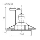 Kanlux GU10, IP20, 79x79 mm, alumínium, alumínium házas, szögletes, 30°-ban állítható mennyezeti spot lámpatest, TESON