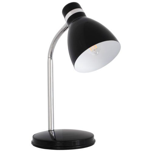 Kanlux E14, IP20, 295 mm, fekete, acél asztali lámpa, ZARA