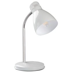 Kanlux E14, IP20, 295 mm, fehér, acél asztali lámpa, ZARA