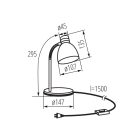 Kanlux E14, IP20, 295 mm, fehér, acél asztali lámpa, ZARA