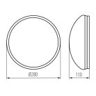 Kanlux E27, IP44, Ø280 mm, fehér, műanyag házas, kerek, mozgásérzékelős mennyezeti lámpatest, PIRES