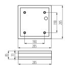Kanlux 2xE27, IP44, 285x285 mm, szatén nikkel, acél házas, szögletes, mennyezeti lámpatest, JUBRA