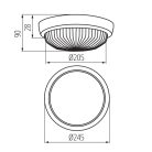 Kanlux E27, IP44, Ø245 mm, fehér, műanyag házas, kerek, mennyezeti lámpatest, SANGA
