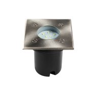  Kanlux 1W, 50 lm, 6500K, IP67, 94x95 mm, ezüst színű, alumínium házas, négyszög alakú hideg fehér járőfelületbe süllyesztett LED lámpatest, GORDO N