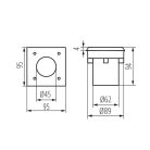 Kanlux 1W, 50 lm, 6500K, IP67, 94x95 mm, ezüst színű, alumínium házas, négyszög alakú hideg fehér járőfelületbe süllyesztett LED lámpatest, GORDO N