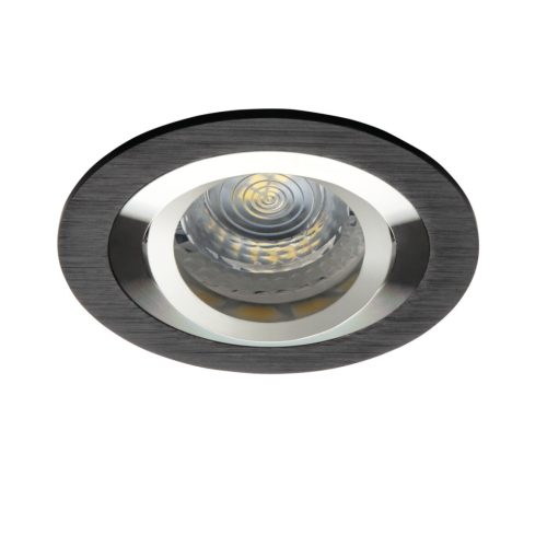 Kanlux Gx5,3, 12V, IP20, Ø92 mm, szálcsiszolt alumínium, alumínium házas, kerek, 30°-ban állítható mennyezeti spot lámpatest, SEIDY