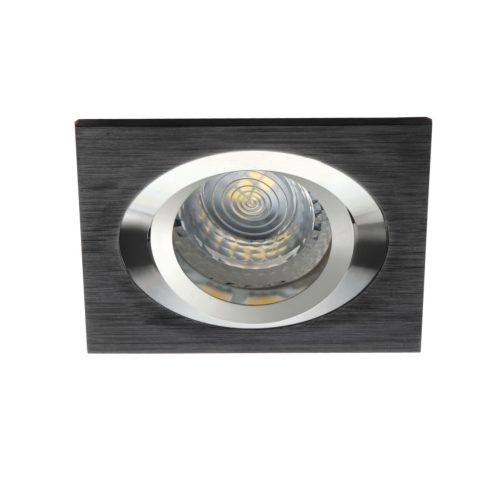 Kanlux Gx5,3, 12V, IP20, 90x90 mm, eloxált fekete, alumínium házas, szögletes, 30°-ban állítható mennyezeti spot lámpatest, SEIDY