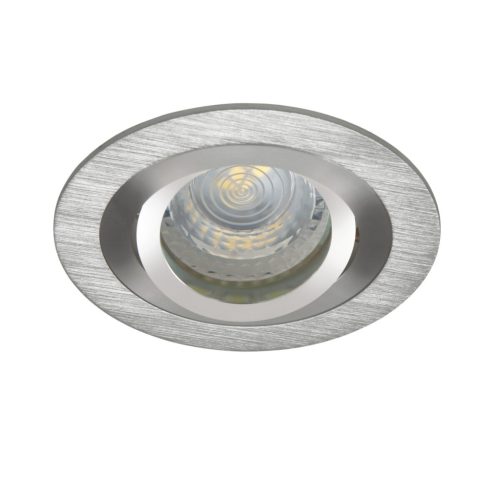 Kanlux Gx5,3, 12V, IP20, Ø92 mm, szálcsiszolt alumínium, alumínium házas, kerek, 30°-ban állítható mennyezeti spot lámpatest, SEIDY
