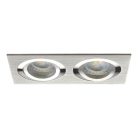 Kanlux Gx5,3, 12V, IP20, 90x170 mm, szálcsiszolt alumínium, alumínium házas, szögletes, 30°-ban állítható mennyezeti spot lámpatest, SEIDY