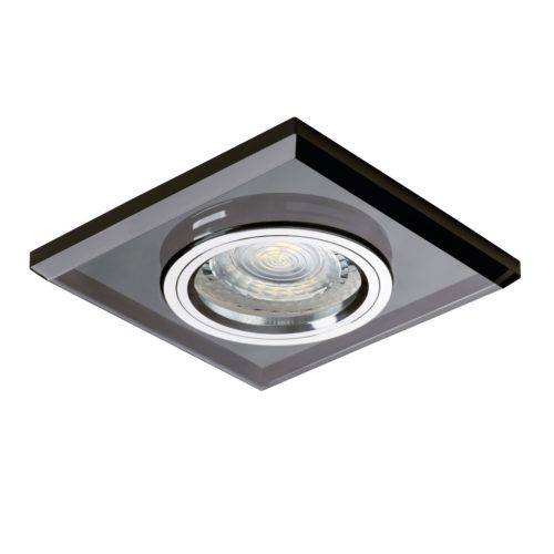 Kanlux Gx5,3, 12V, IP20, 90x90 mm, fekete, üveg házas, szögletes mennyezeti spot lámpatest, MORTA