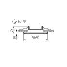 Kanlux Gx5,3, 12V, IP20, 90x90 mm, fekete, üveg házas, szögletes mennyezeti spot lámpatest, MORTA