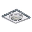Kanlux Gx5,3, 12V, IP20, 90x90 mm, ezüst, üveg házas, szögletes mennyezeti spot lámpatest, MORTA