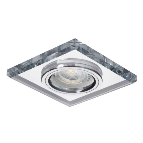 Kanlux Gx5,3, 12V, IP20, 90x90 mm, ezüst, üveg házas, szögletes mennyezeti spot lámpatest, MORTA