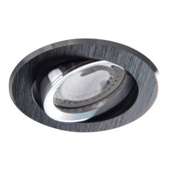   Kanlux Gx5,3, 12V, IP20, Ø82 mm, eloxált fekete, alumínium házas, kerek, 30°-ban állítható mennyezeti spot lámpatest, GWIEN