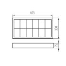 Kanlux 2xG13, fehér, acél házas, 300x615 mm, falon kívüli lámpatest, NOTUS