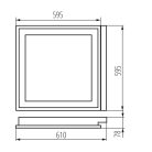 Kanlux 4xG13, fehér, acél házas, 595x610 mm, süllyesztett tükrös lámpatest, REGIS 3