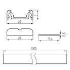 Kanlux PROFILO D LED szalag profil, 10×2000 mm, lapos, eloxált alumínium – felületre szerelhető, max 10 mm LED szalaghoz