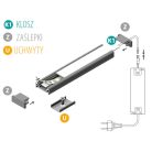 Kanlux PROFILO D LED szalag profil, 10×2000 mm, lapos, eloxált alumínium – felületre szerelhető, max 10 mm LED szalaghoz