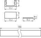 Kanlux 10x2000 mm szögletes, kis méretű, felületre szerelhető eloxált alumínium LED szalag profil, PROFILO B – max 8 mm széles LED szalaghoz