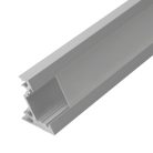 Kanlux 10x1000 mm sarokba szerelhető eloxált alumínium LED szalag profil, PROFILO C SET‑FR – 30/60 fokos világítási szöggel, max 10 mm széles LED szalaghoz