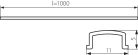 Víztiszta búra, pattintható, 10x1000 mm, Kanlux Profilo A típusú LED szalag profilhoz