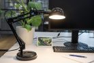 Kanlux E14, IP20, 530 mm, fekete, műanyag/fém asztali lámpa, PIXA