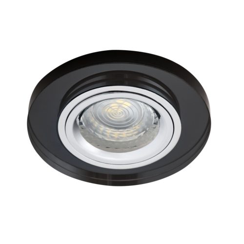 Kanlux Gx5,3, 12V, IP20, Ø90 mm, fekete, üveg házas, kerek, mennyezeti spot lámpatest, MORTA