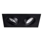 Kanlux 2xGx5,3, 12V, IP20, 170x90 mm, matt fekete, alumínium házas, kerek, 30°-ban állítható mennyezeti spot lámpatest, SEIDY