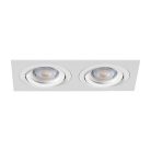 Kanlux 2xGx5,3, 12V, IP20, 170x90 mm, matt fehér, alumínium házas, szögletes, 30°-ban állítható mennyezeti spot lámpatest, SEIDY