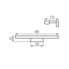 Kanlux 8W, 690 lm, IP44, 4000K, fehér színű, alumínium házas, 110x400 mm, természetes fehér tükörvilágító, ASTEN